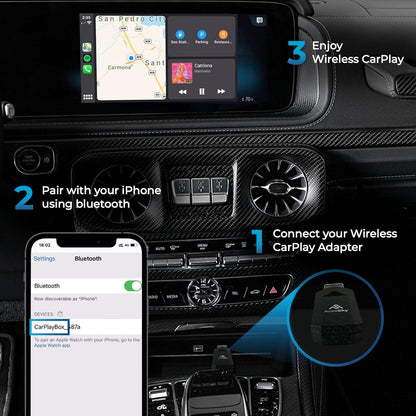 AutoSky Wireless CarPlay Adapter Pro Slim - Convert Your Wired CarPlay into Wireless CarPlay - Plug and Play WUA-4