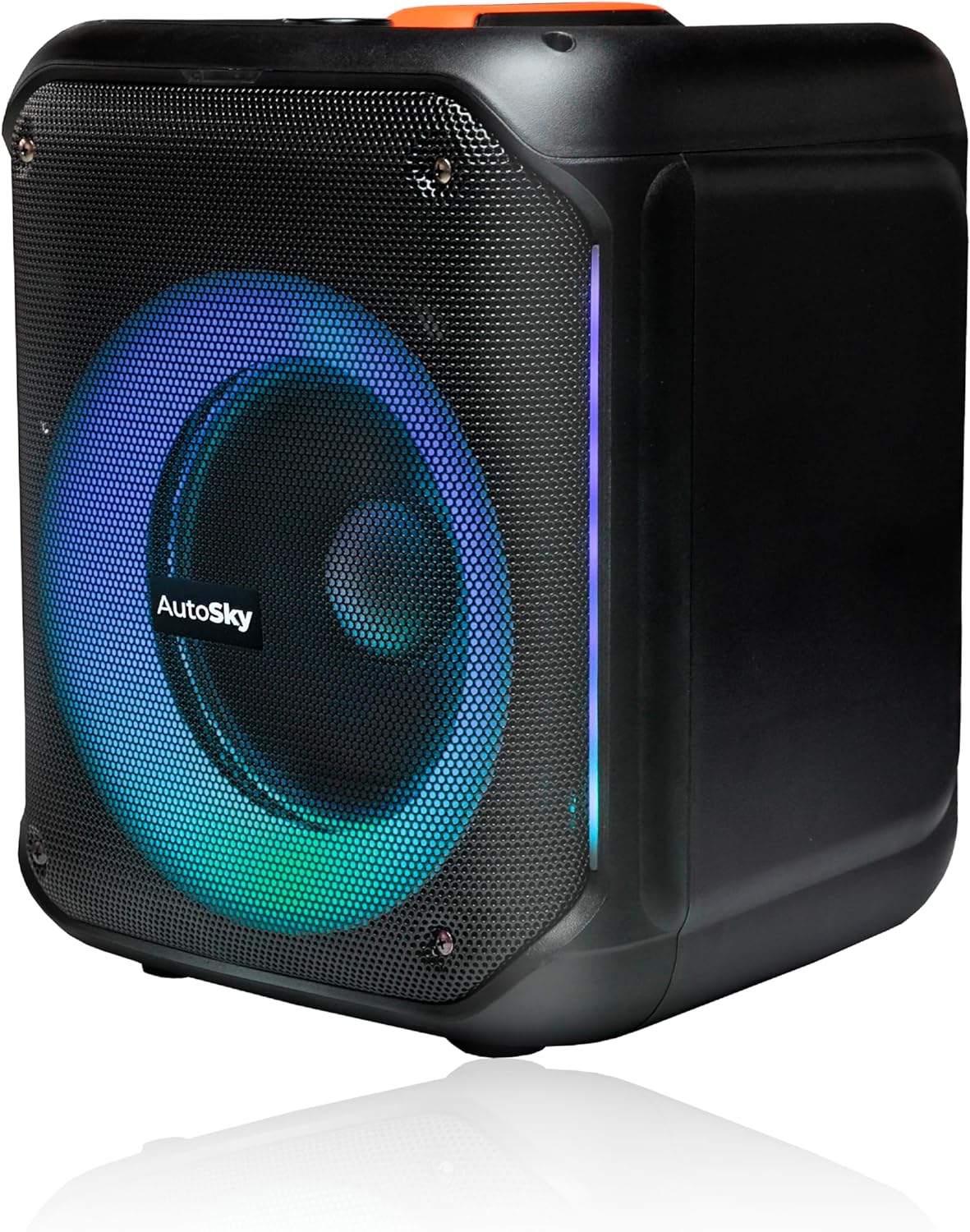 AutoSky PartyBox Wireless Speaker 8" Bass + Tremble , up to 6 hours of Playtime, Built-in Dynamic Light Show Audio Smartphone AWS-101