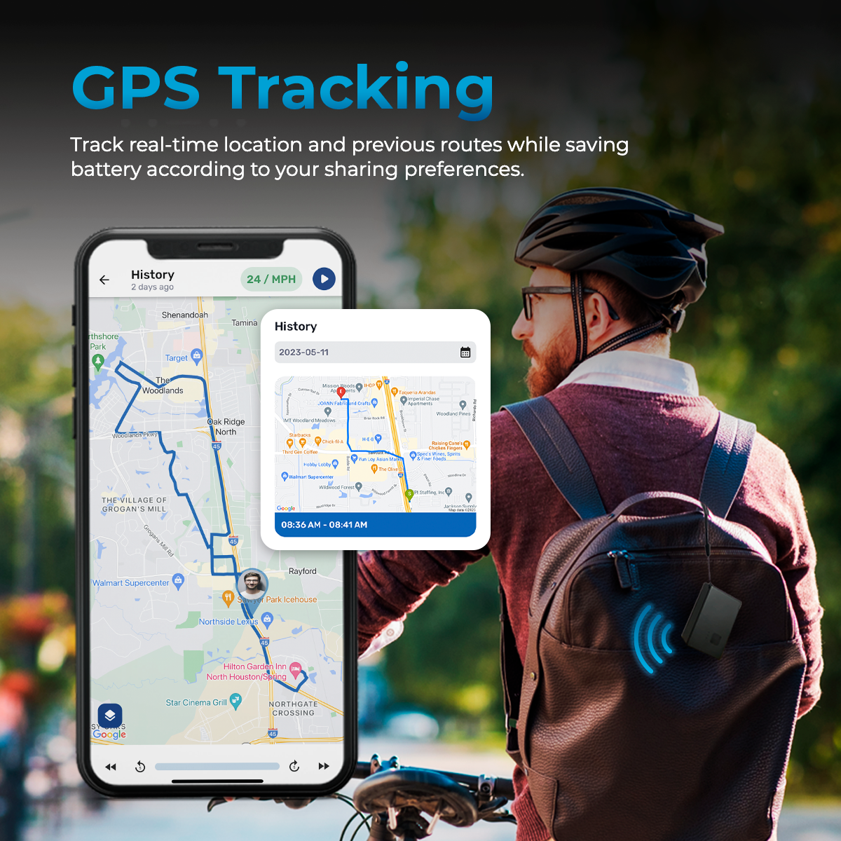Rastreador GPS portátil AutoSky - Modelo: APT-110 - Tamaño mediano