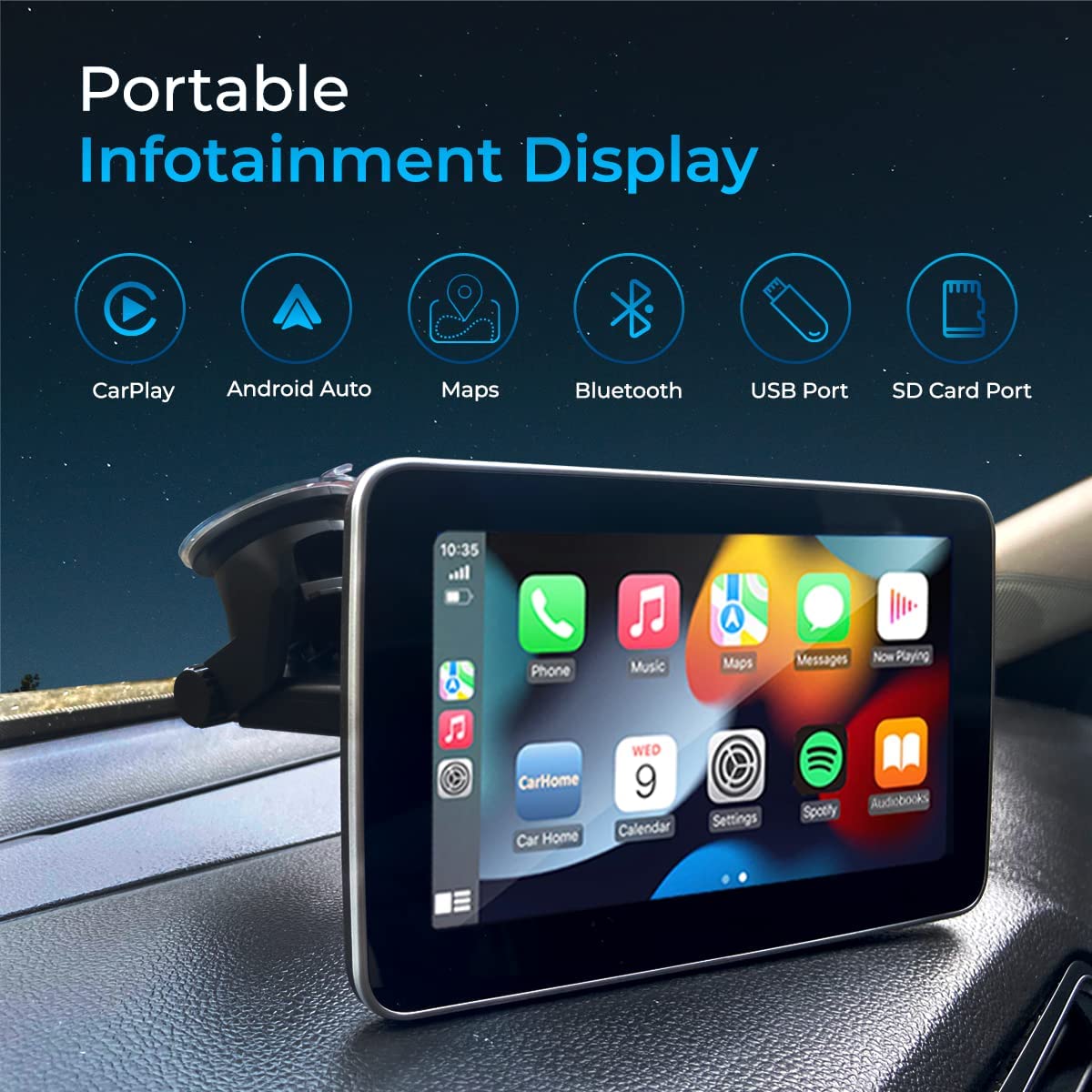 AutoSky 7 Portable Infotainment Display Wireless and Wired - AutoSky