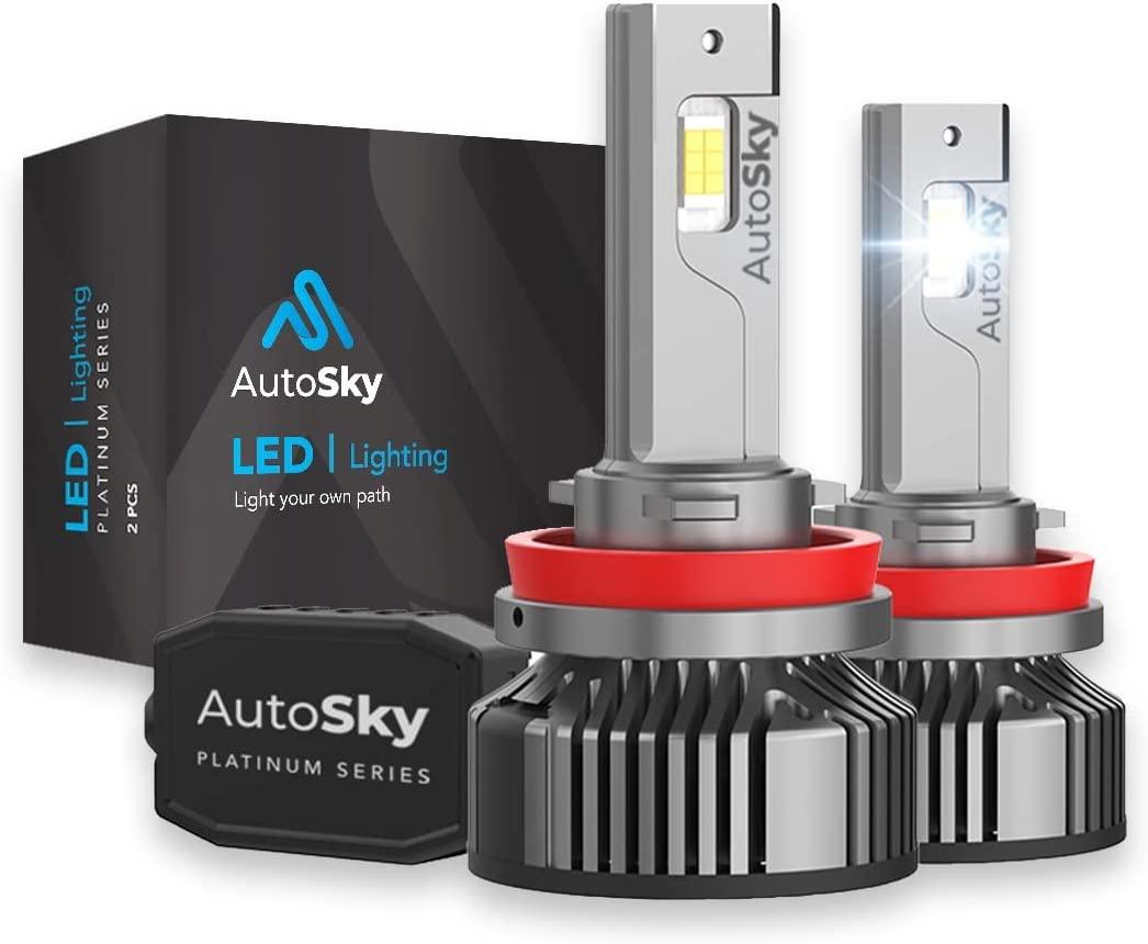 AutoSky H11 H9 H8 Headlight Bulbs Pack of 2
