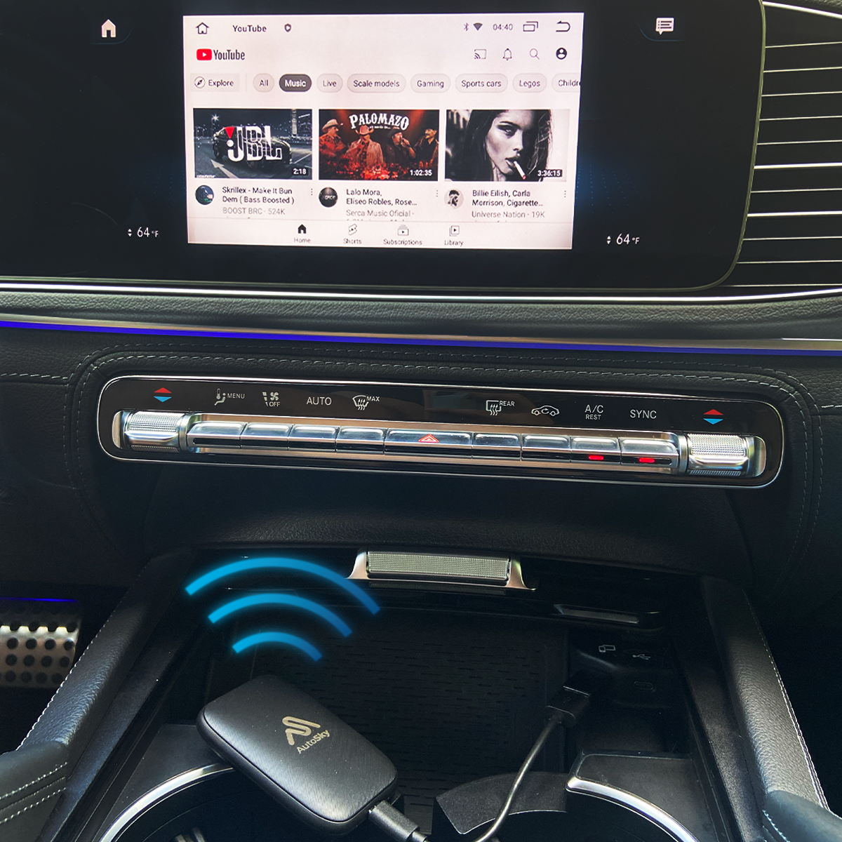 Youtube AutoSky Wireless CarPlay and Android Auto AI Box Lite - Supports Netflix YouTube and Gmail