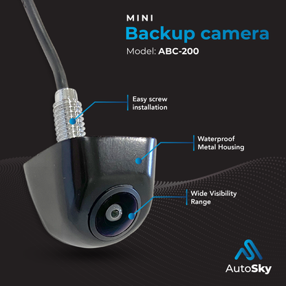 mini backup camera AutoSky HD Back up Camera - Metal OEM Style housing, Waterproof, Night Vision and Ultra Wide Angle