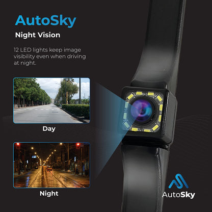 night vision AutoSky HD 12 LED License Plate Back up Camera