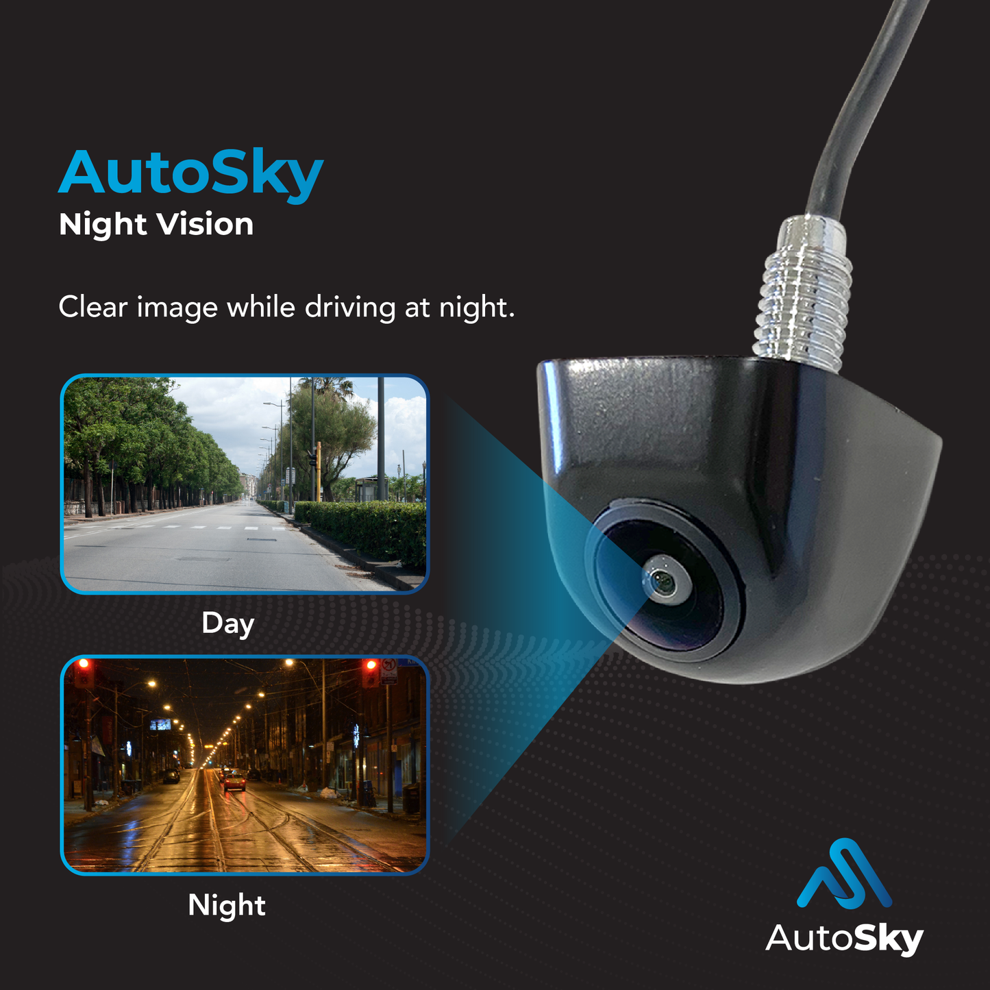 night vision AutoSky HD Back up Camera - Metal OEM Style housing, Waterproof, Night Vision and Ultra Wide Angle