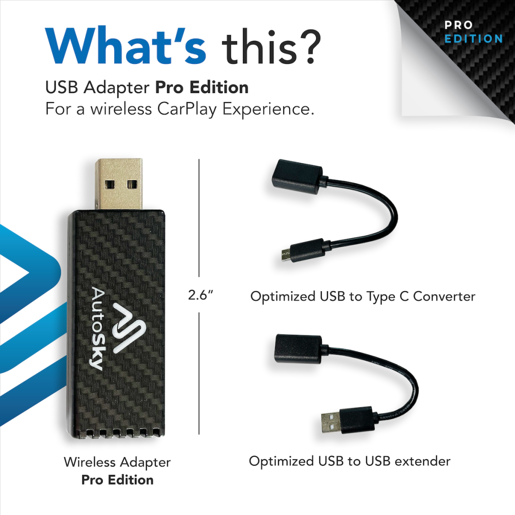 AutoSky Wireless CarPlay Adapter: Fast 5Ghz Connection For Factory Wired CarPlay